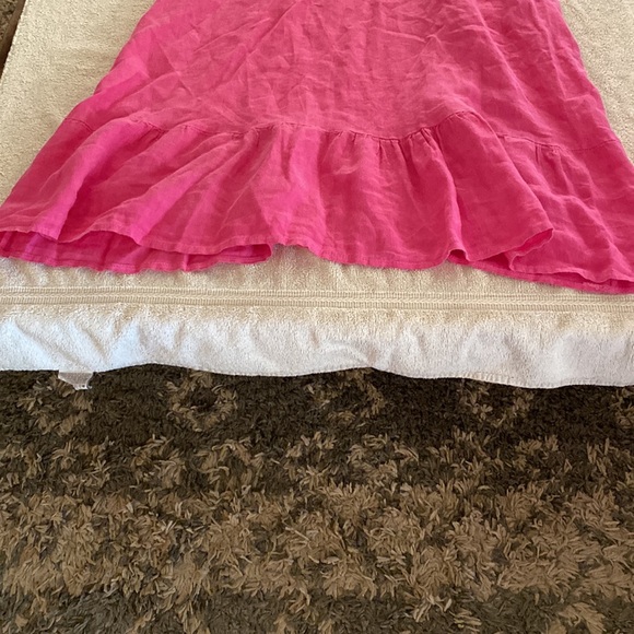 Terzo Millennio 100% linen stunning tiered pink dress. Made in Italy. - Picture 7 of 13